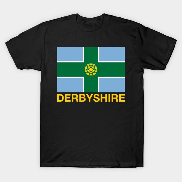 Derbyshire County Flag - England T-Shirt by CityNoir